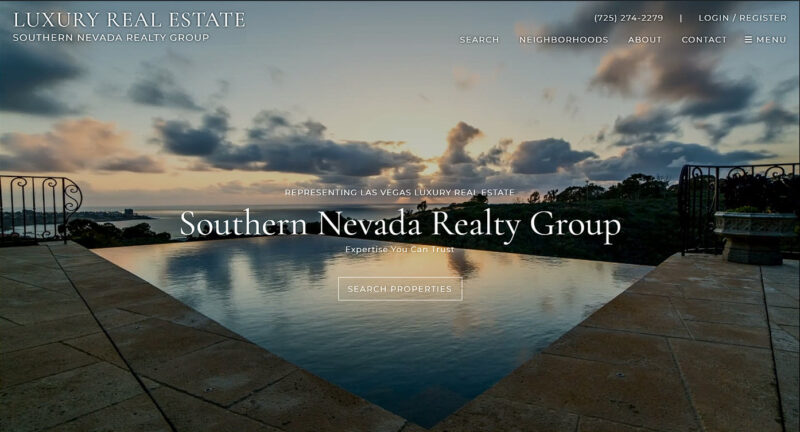 Luxury las vegas real estate homepage
